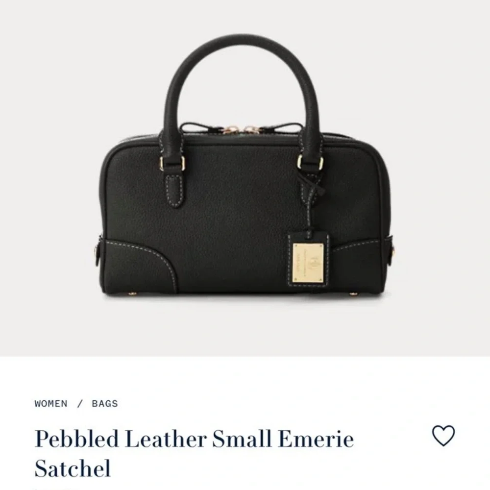New Ralph Lauren Emerie Black Leather satchel